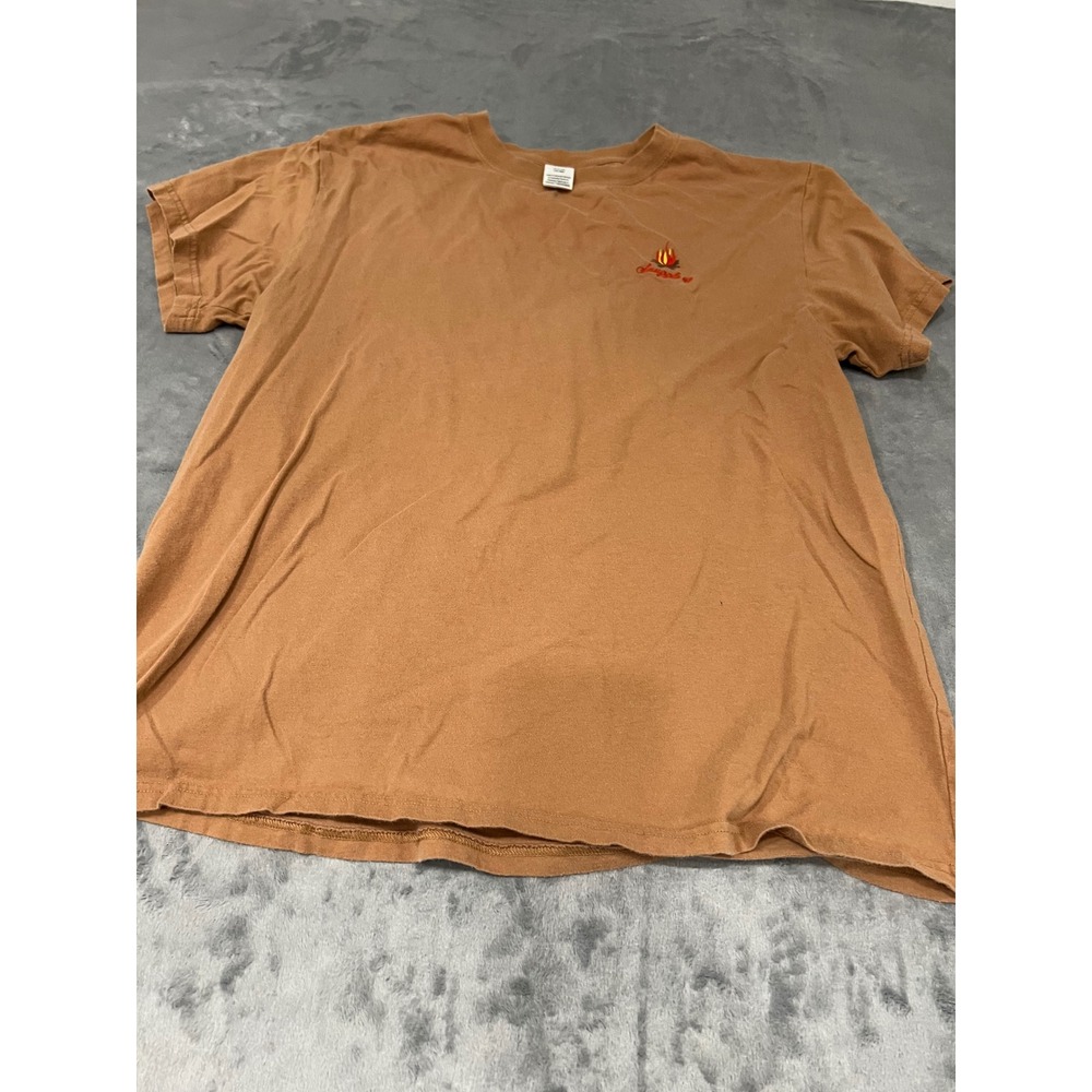 Pink Victoria's Secret Snuggle Up Campfire Embroidered T-Shirt Brown Small